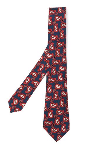 Kiton paisley-print silk tie - Blau