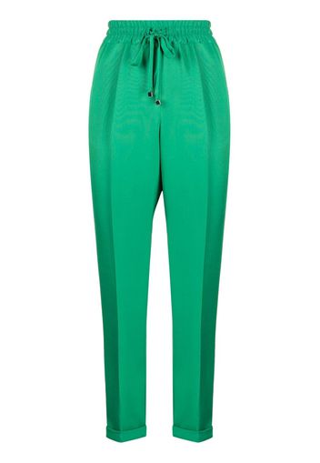 Kiton drawstring silk straight-leg trousers - Grün