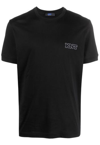 Kiton T-Shirt mit Logo-Stickerei - Schwarz