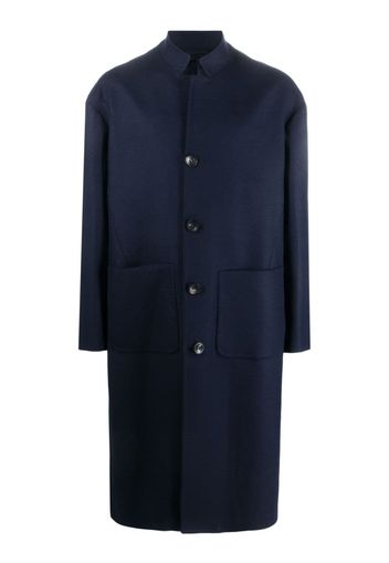 Kiton spread-collar single-breasted coat - Blau