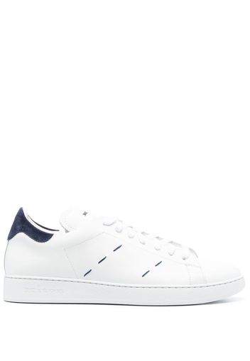 Kiton contrast-stitching leather low-top sneakers - Weiß