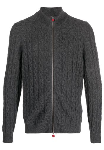 Kiton cable-knit cashmere jacket - Grau