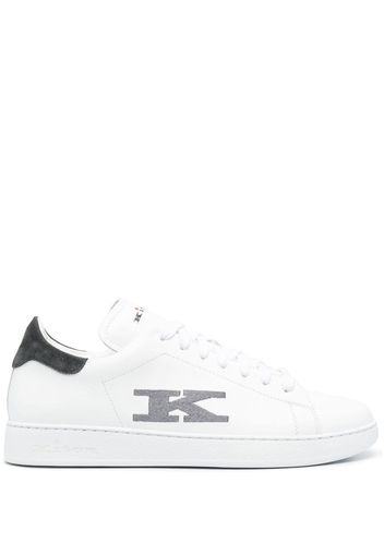 Kiton logo-embroidered leather sneakers - Weiß