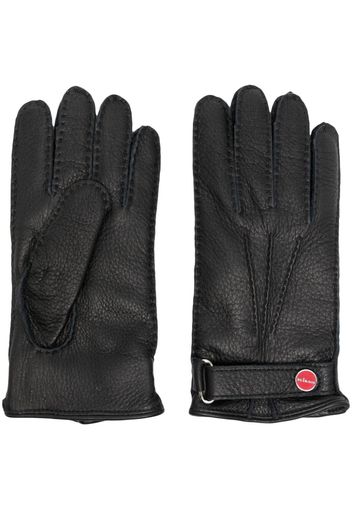 Kiton logo-plaque leather gloves - Schwarz