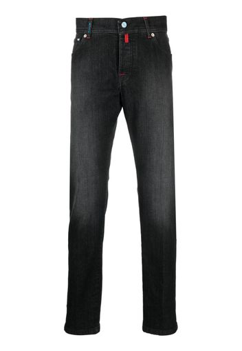 Kiton logo-embellished straight-leg jeans - Schwarz