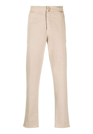 Kiton logo-patch lyocell-blend chinos - Nude