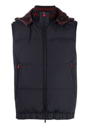 Kiton feather-down padded gilet - Blau