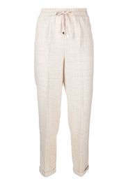 Kiton drawstring tapered-leg trousers - Nude