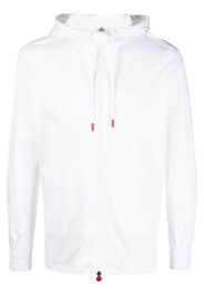 Kiton zip-up cotton drawstring hoodie - Weiß