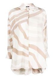 Kiton abstract-print long-sleeve shirt - Nude