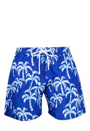 Kiton Badeshorts mit Palmen-Print - Blau