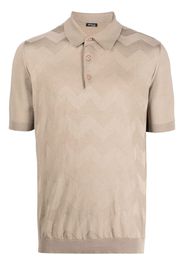 Kiton wave-pattern short-sleeve polo shirt - Nude