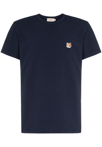 Maison Kitsuné T-Shirt mit Fuchs-Patch - Blau