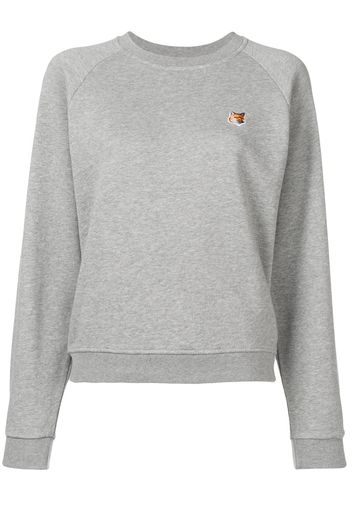 Maison Kitsuné Sweatshirt mit Fuchsstickerei - Grau