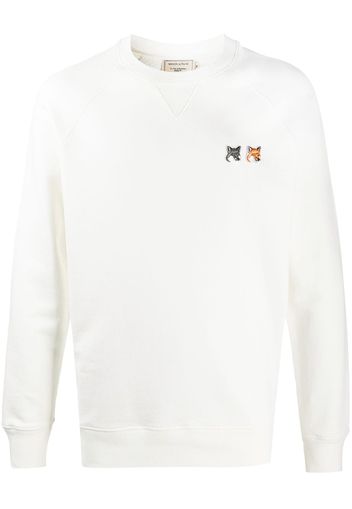 Maison Kitsuné Pullover mit Fuchs-Patch - Weiß