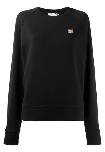 Maison Kitsuné Pullover mit aufgesticktem Logo - Schwarz