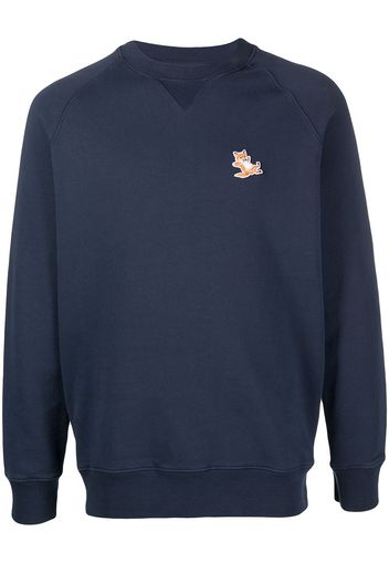 Maison Kitsuné Sweatshirt mit Logo-Stickerei - Blau