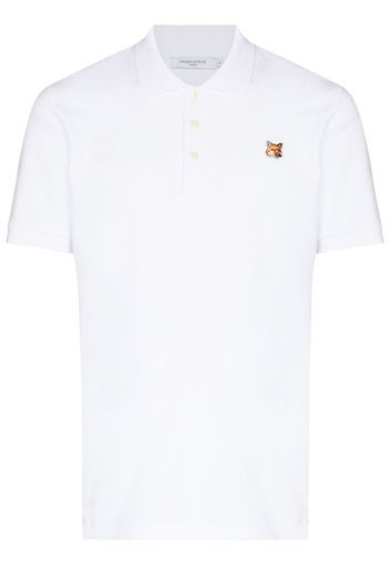 Maison Kitsuné Poloshirt mit Fuchs-Patch - Weiß