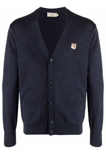 MAISON KITSUNÉ Cardigan mit Logo - Blau