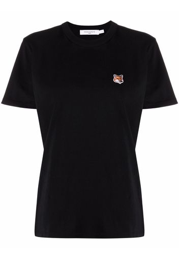 Maison Kitsuné T-Shirt mit Fuchs-Applikation - Schwarz