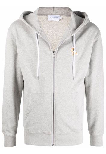 Maison Kitsuné logo-patch zip-up hoodie - Grau