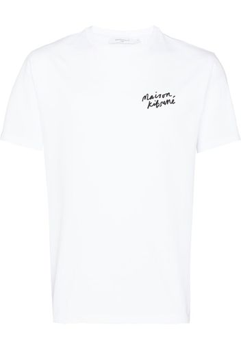 Maison Kitsuné handwriting logo-print T-shirt - P100 WHITE