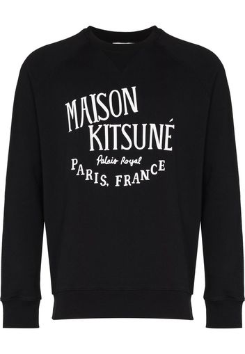 Maison Kitsuné logo-print long-sleeve sweatshirt - Schwarz