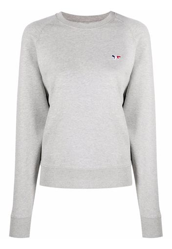 Maison Kitsuné Sweatshirt mit Fuchs-Patch - Grau