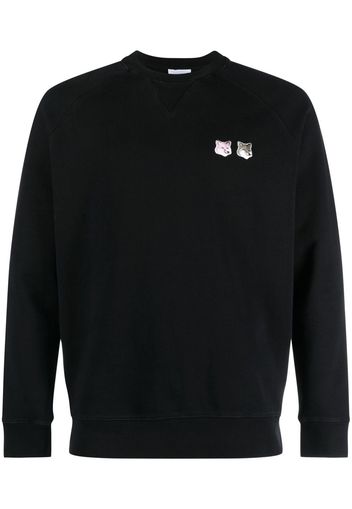 Maison Kitsuné Sweatshirt mit Fuchs-Patches - Schwarz