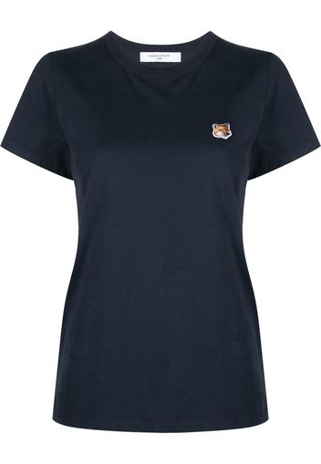 Maison Kitsuné fox-patch cotton T-shirt - Blau