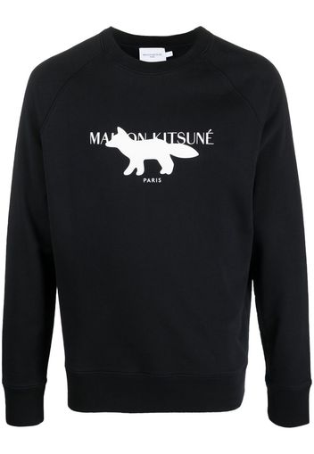 Maison Kitsuné logo-print sweatshirt - Schwarz