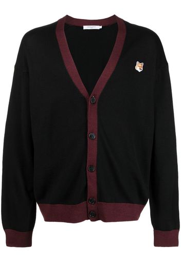 Maison Kitsuné Cardigan mit Logo - Schwarz