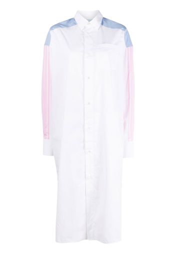 Maison Kitsuné colour-block cotton shirt dress - Weiß