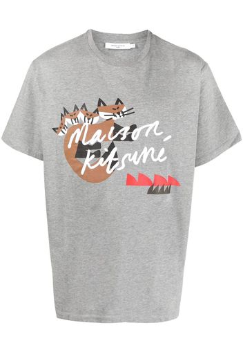 Maison Kitsuné graphic-print T-shirt - Grau