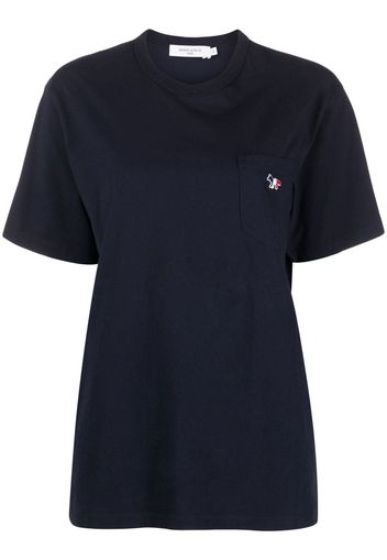 Maison Kitsuné embroidered logo T-shirt - Blau