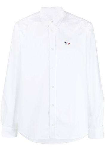 Maison Kitsuné fox-patch cotton shirt - Weiß