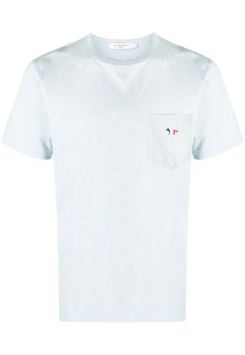 Maison Kitsuné Tricolor Fox Head patch-pocket T-shirt - Blau