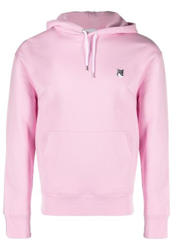 Maison Kitsuné embroidered-logo cotton hoodie - Rosa