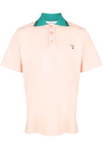 Maison Kitsuné logo-appliqué piqué polo shirt - Orange