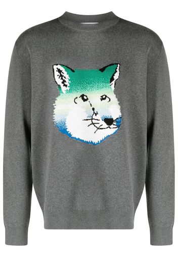 Maison Kitsuné Vibrant Fox Head intarsia pullover - Grau