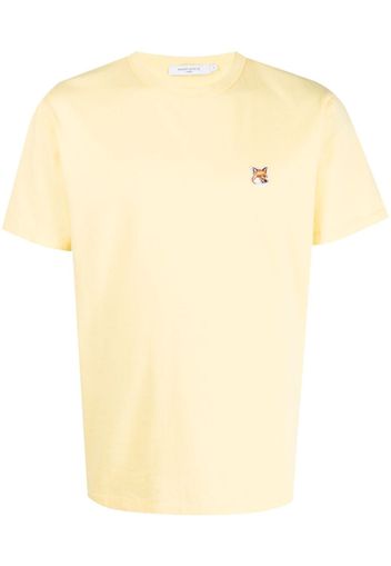 Maison Kitsuné chest logo-patch detail T-shirt - Gelb