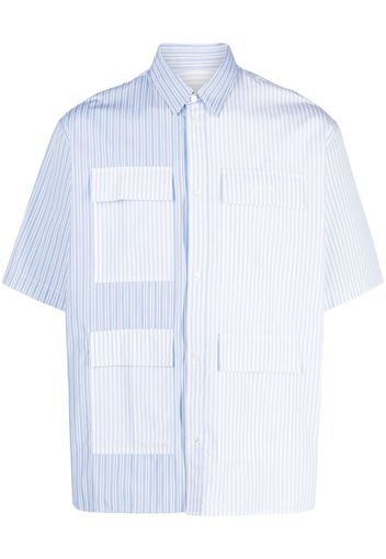 Maison Kitsuné colour-block striped shirt - Blau