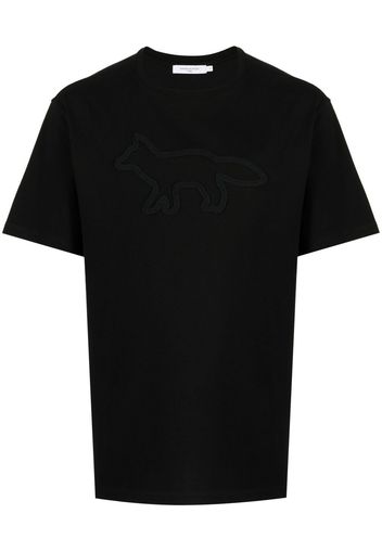 Maison Kitsuné Contour Fox embroidered T-shirt - Schwarz