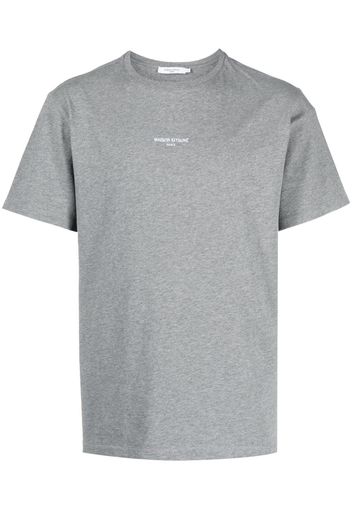 Maison Kitsuné logo-embroidered cotton T-shirt - Grau