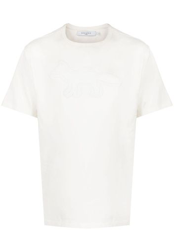 Maison Kitsuné Contour Fox embroidered T-shirt - Weiß