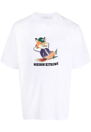 Maison Kitsuné logo-print cotton T-shirt - Weiß