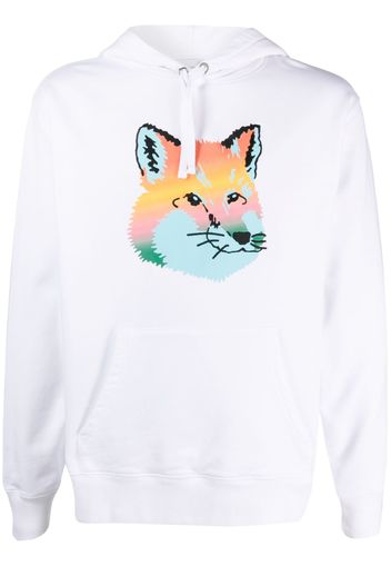 Maison Kitsuné fox-print cotton hoodie - Weiß