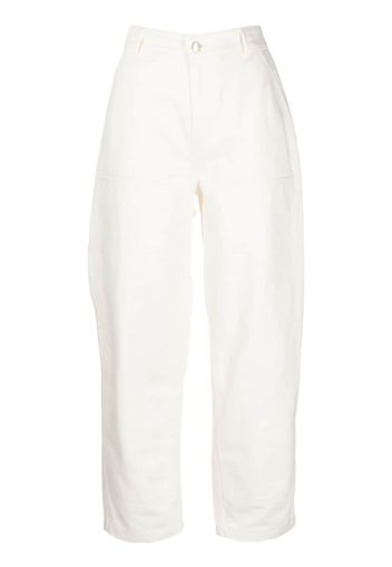 Maison Kitsuné cropped straight-leg jeans - Weiß