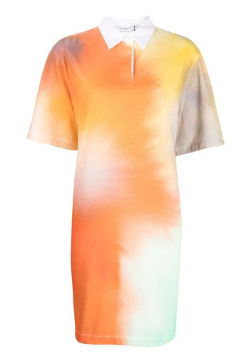 Maison Kitsuné abstract-print polo dress - Orange