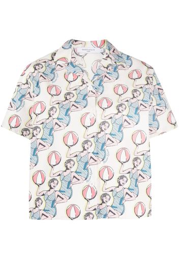 Maison Kitsuné graphic-print cotton shirt - Nude